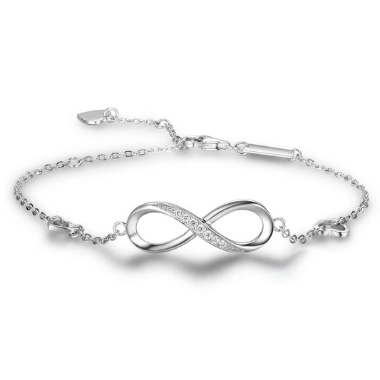 Love Infinity- Bracelet  argent en forme de coeur